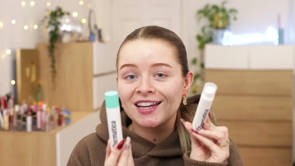 sophdoeslife for Dermatica, a still from the sponsored video on prescription skincare